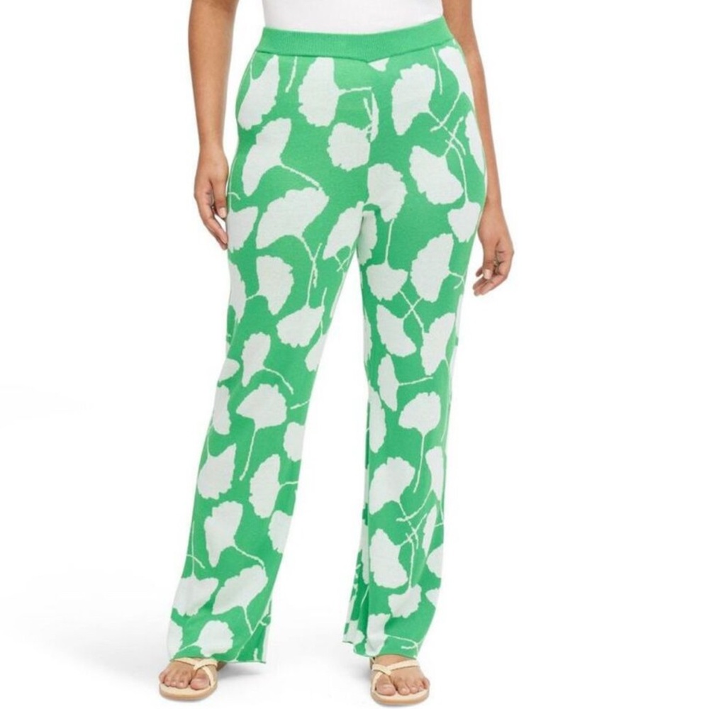 Women's High Waisted Ginkgo Green
Sweaterknit Flare Pants - DVF L